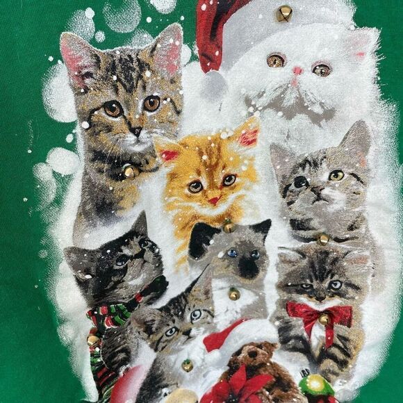 Christmas Cat Sweater Sweatshirt with bells - Picture 2 of 4